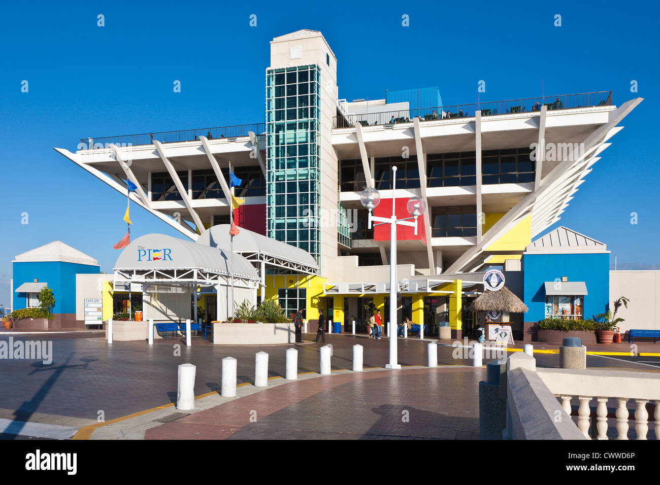 The St. Petersburg Pier contains an aquarium, shops and restaurants in