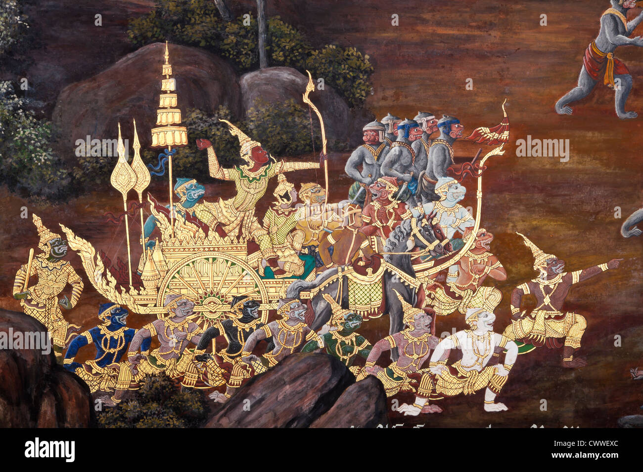 traditional thai art painting Stock Photo