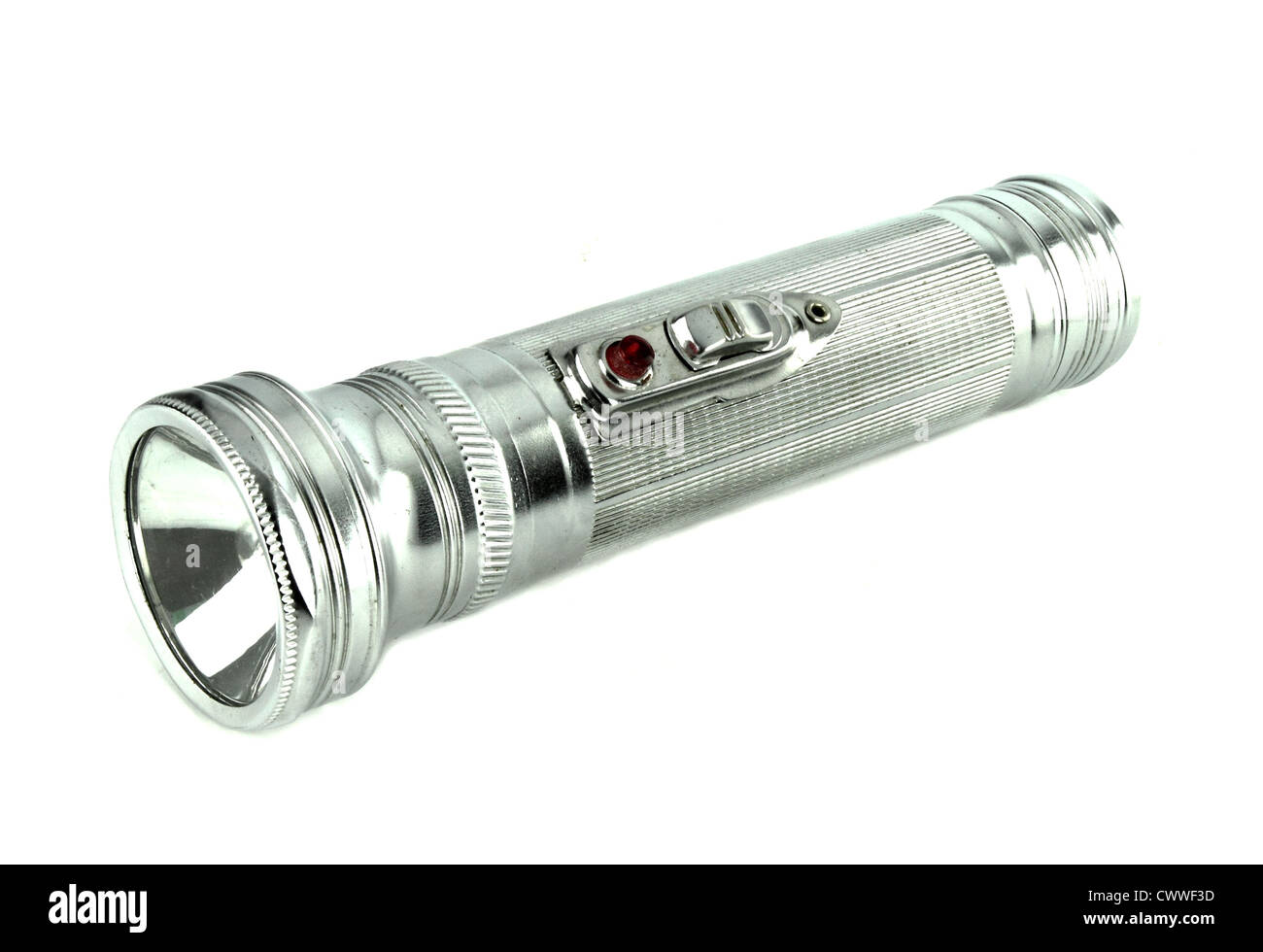 A vintage flashlight on its side Stock Photo Alamy