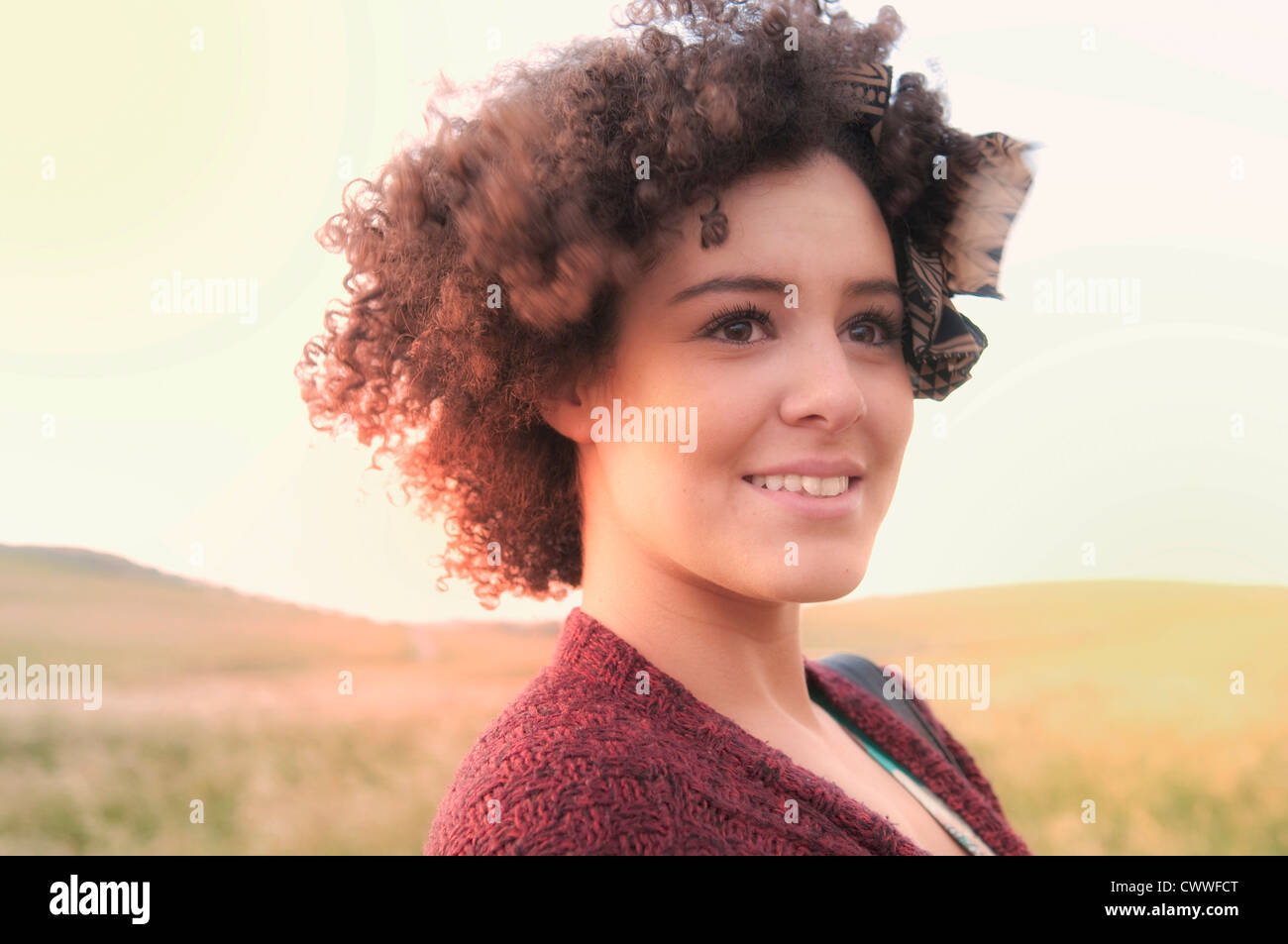 Close up of womans smiling face Stock Photo - Alamy