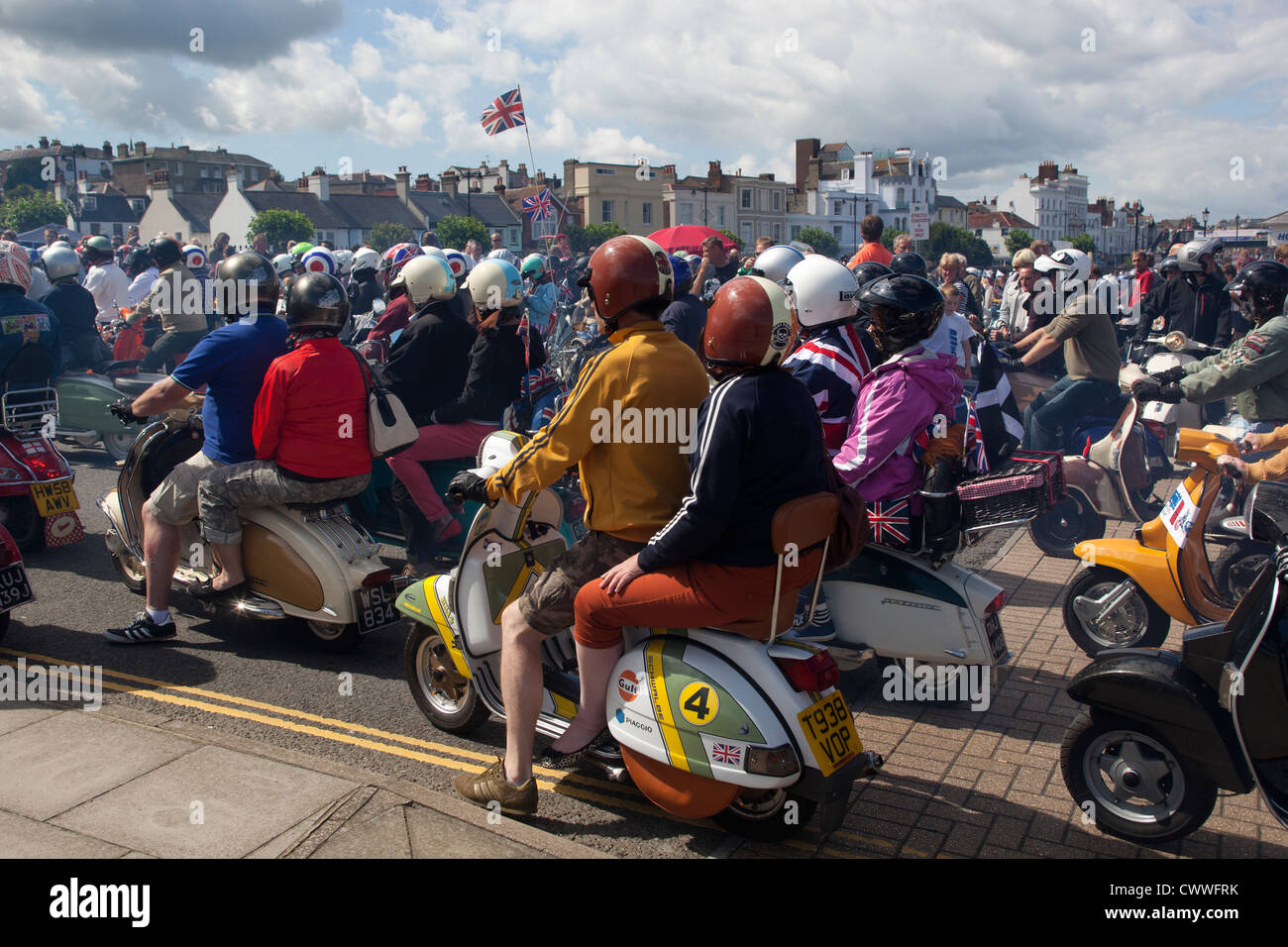 The Ride Out at International Scooter Rally Isle of Wight Stock Photo