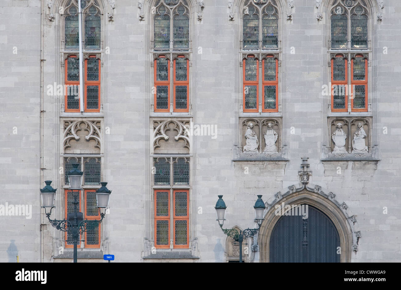 Architectural detail of the Provinciaal Hof in Bruges Begium Stock Photo