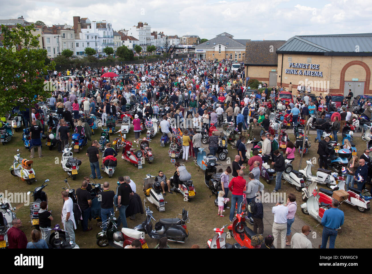 Scooter Rally Isle of Wight England UK Stock Photo Alamy