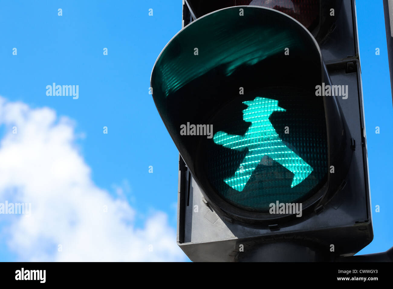 Traffic light in East Berlin, Germany Stock Photo