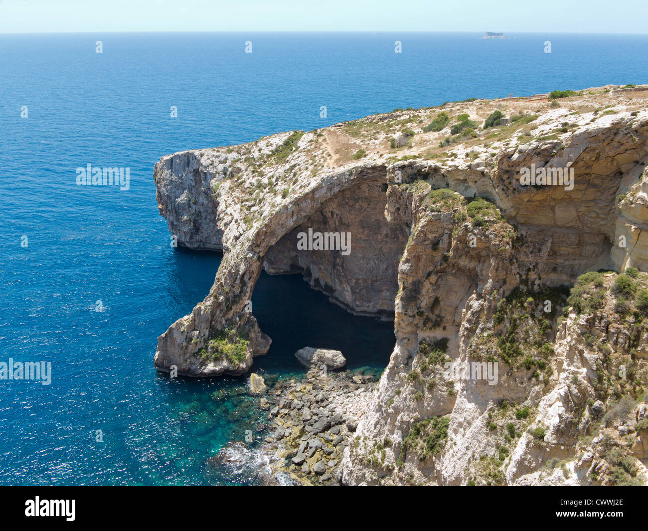 The Blue Grotto near the village of Zurrieq, Island of Malta, Mediterranean Sea Stock Photo