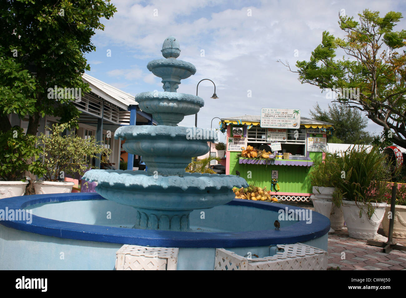 grand bahamas island freeport bahama our lucaya blue water fountain cityscape lucayan Stock Photo