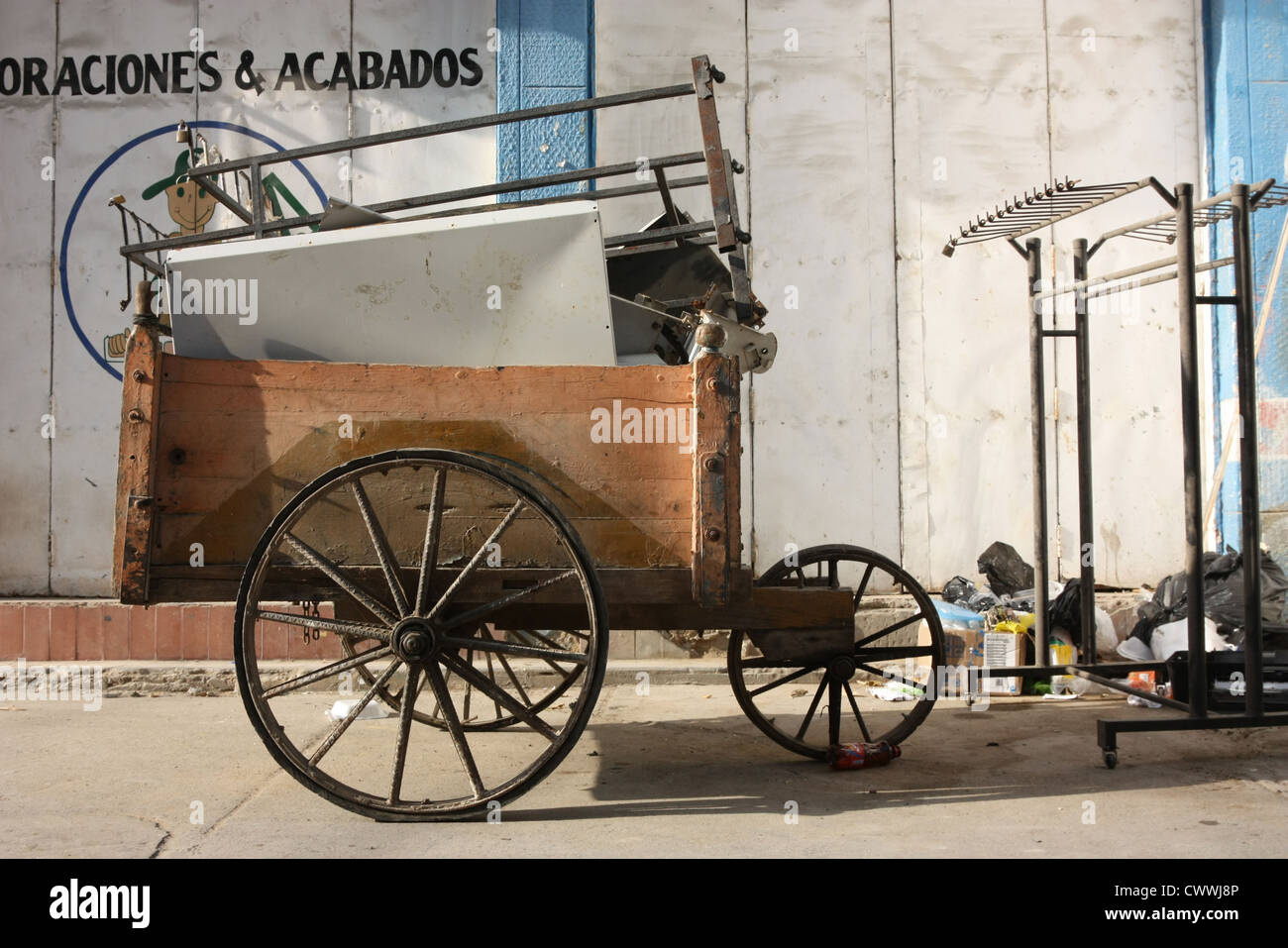 Old public service street cart The UNESCO [World Heritage Site] of Cartagena, Colombia South America Stock Photo