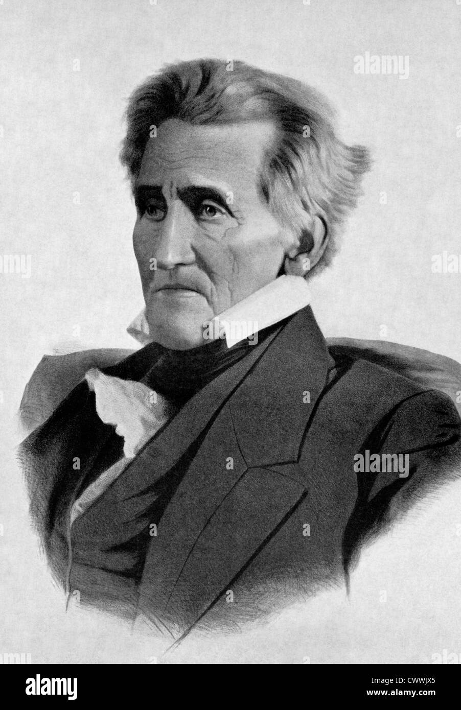 Andrew Jackson (1767-1845) on antique print from 1899. 7th President of the United States during 1829–1837. Stock Photo