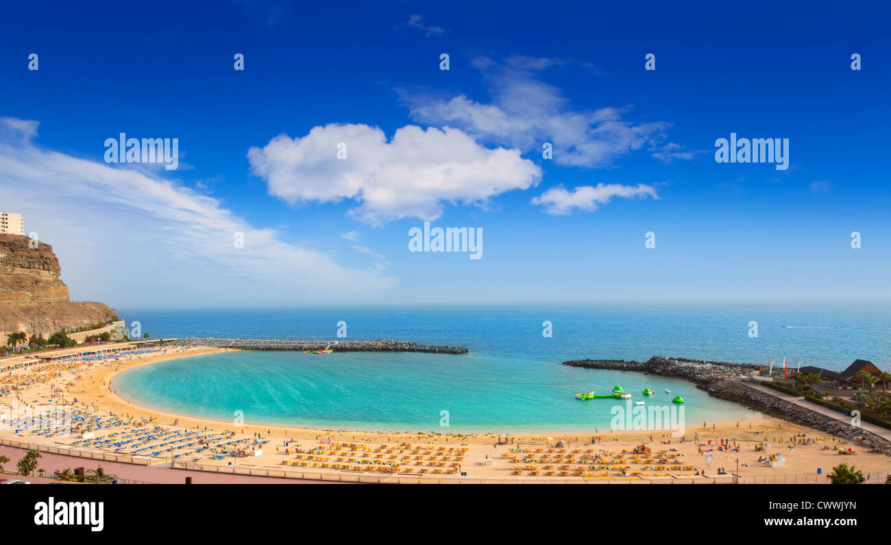 Amadores aqua beach in Gran Canaria at Canary Islands Stock Photo
