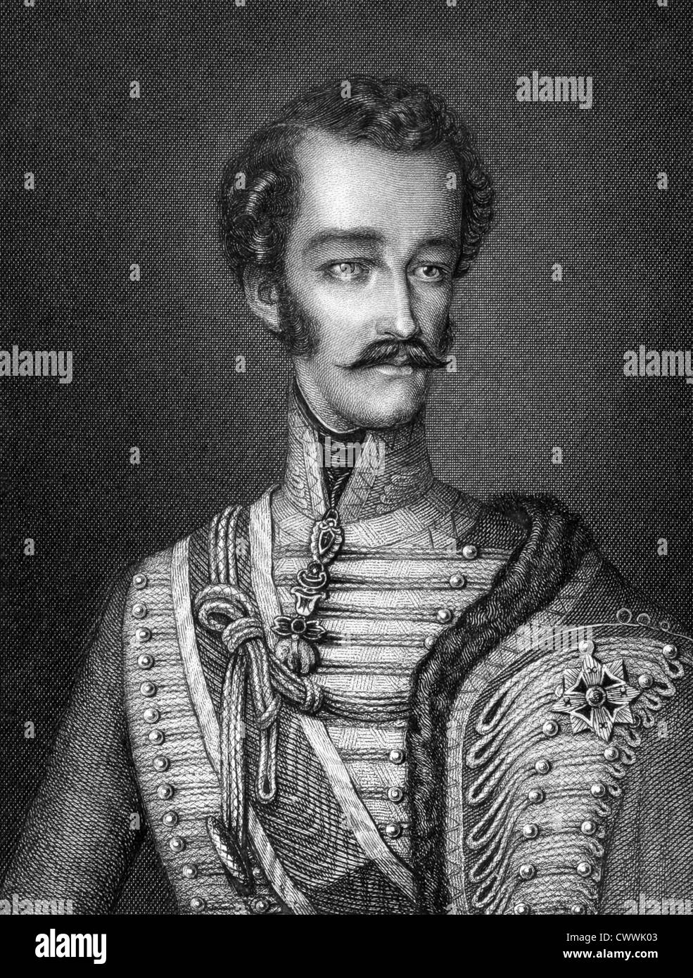 Archduke Stephen, Palatine of Hungary (1817-1867) on engraving from 1859. Member of the House of Habsburg-Lorraine. Stock Photo