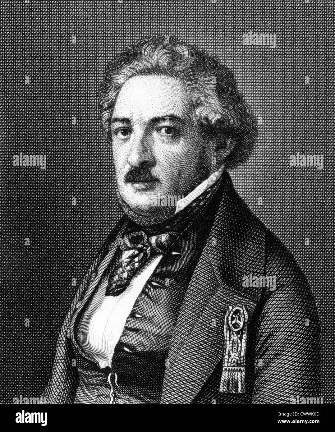 Armand Marrast (1801-1852) on engraving from 1859. French politician and mayor of Paris. Stock Photo
