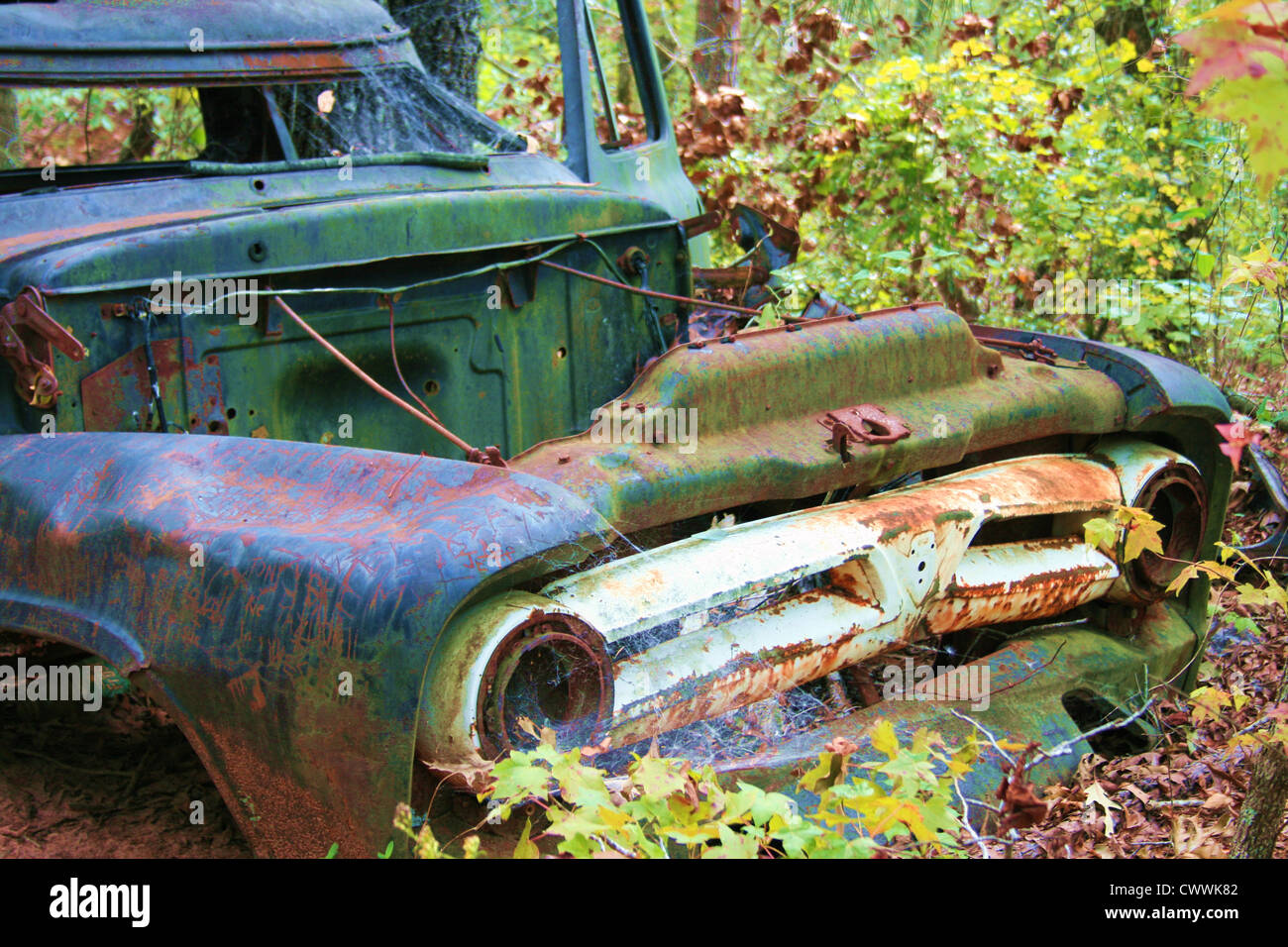 antique vintage old trucks automobile truck rusted rustic collectible cars Stock Photo