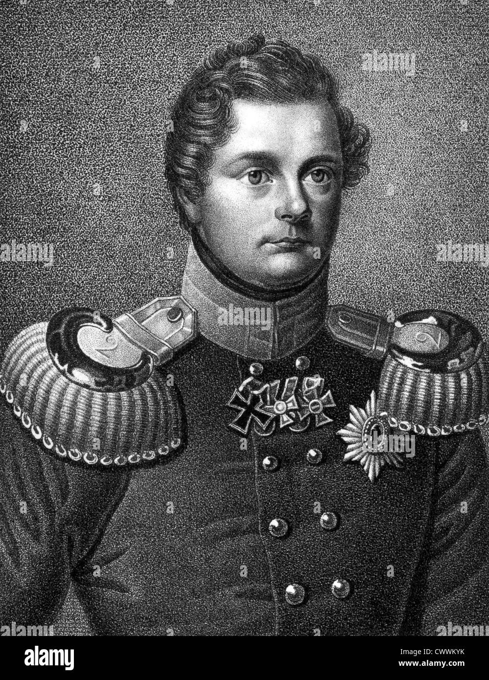 Frederick William IV of Prussia (1795-1861) on engraving from 1859. King of Prussia during 1840-1861. Stock Photo