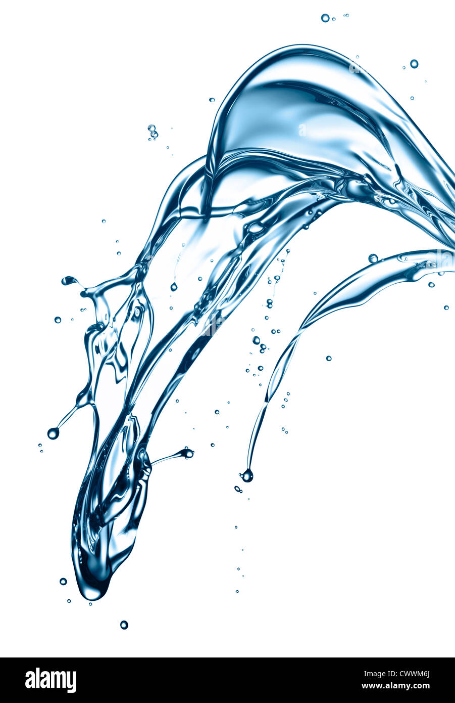 blue water splash isolated on white background Stock Photo - Alamy