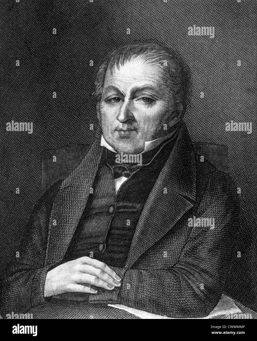 Jacques-Charles Dupont de l'Eure (1767-1855) on engraving from 1859. French lawyer and statesman. Stock Photo