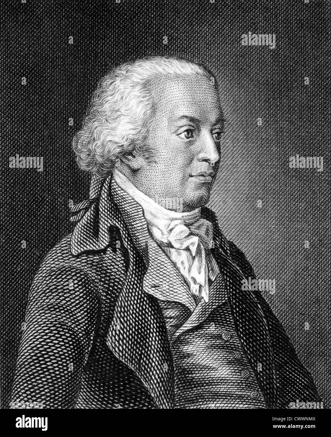 Johannes von Muller (1752-1809) on engraving from 1859. Swiss historian. Stock Photo