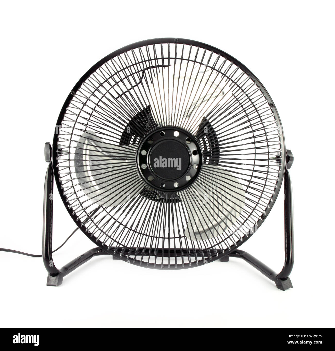 The black mini fan to reduce some hot weather Stock Photo