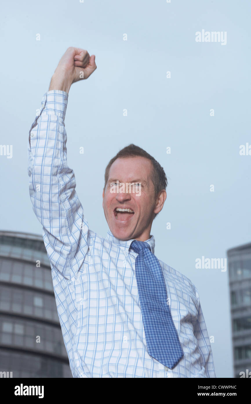 Businessman cheering outdoors hi-res stock photography and images - Alamy