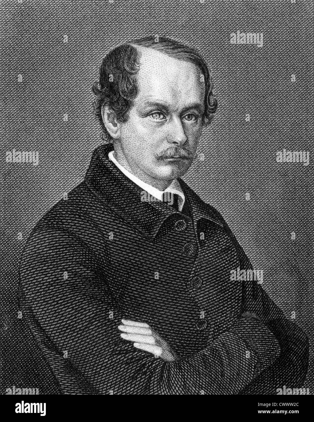 Matthias Jakob Schleiden (1804-1881) on engraving from 1859. German botanist and co-founder of the cell theory. Stock Photo