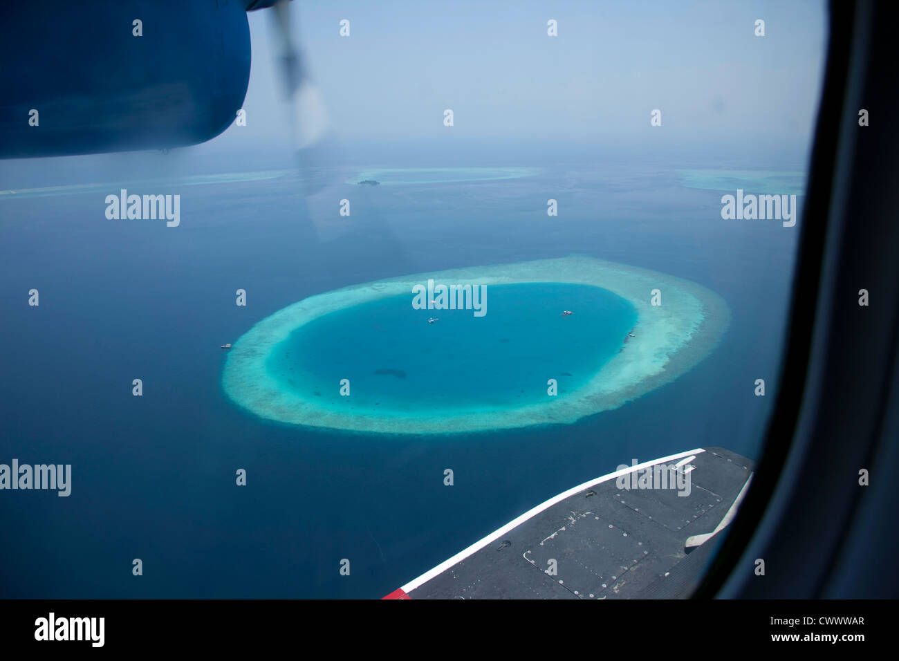 Aerial view of tropical coral reef Stock Photo - Alamy
