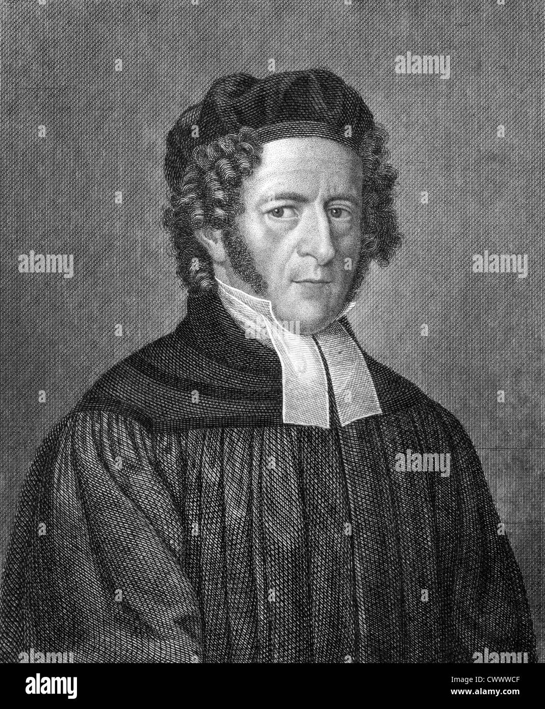 Moritz Ferdinand Schmaltz (1785-1860) on engraving from 1859. German Lutheran theologian. Stock Photo