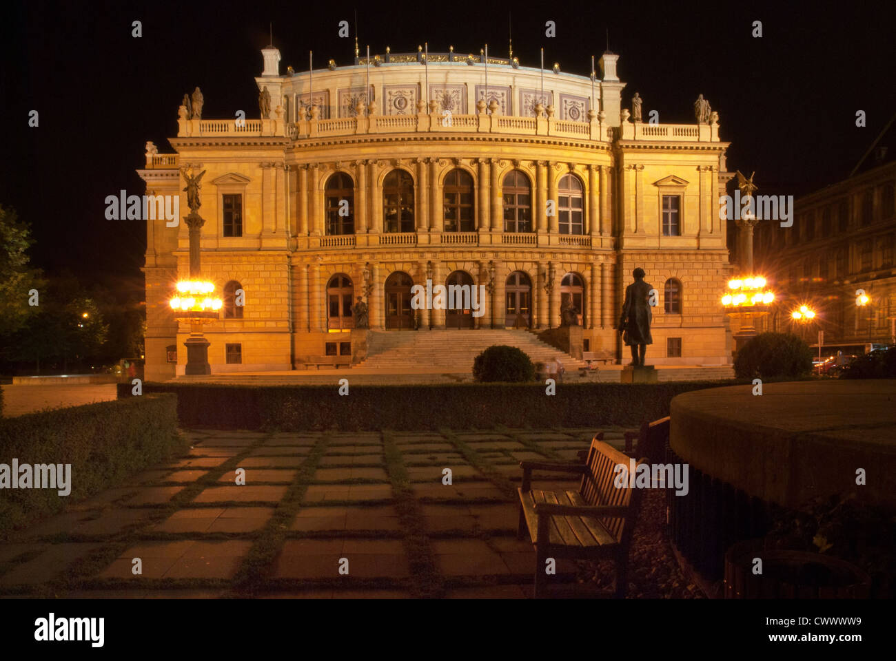 Prague - Rudolfinum Concert Hall - Josefov - Czech Republic -  night view Stock Photo