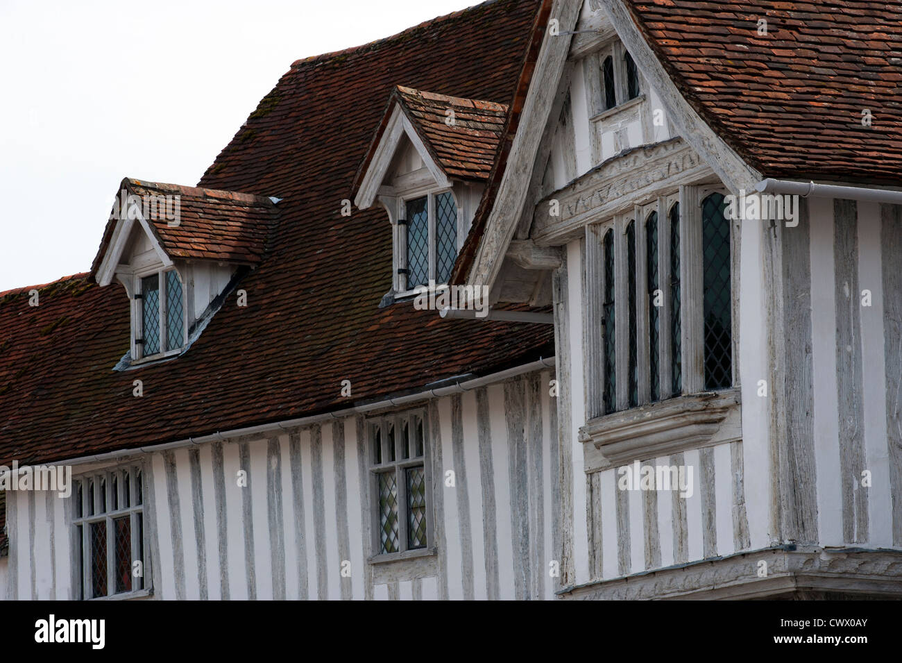 Lavenham, a pretty rural town with many timber framed houses, in