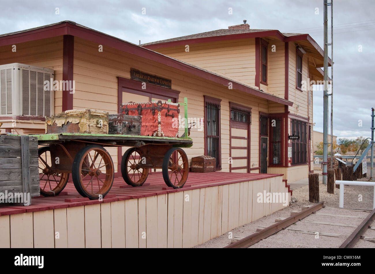 1902 Southern Pacific Railroad depot, now Columbus Historical Society Museum in Columbus, New Mexico, USA Stock Photo