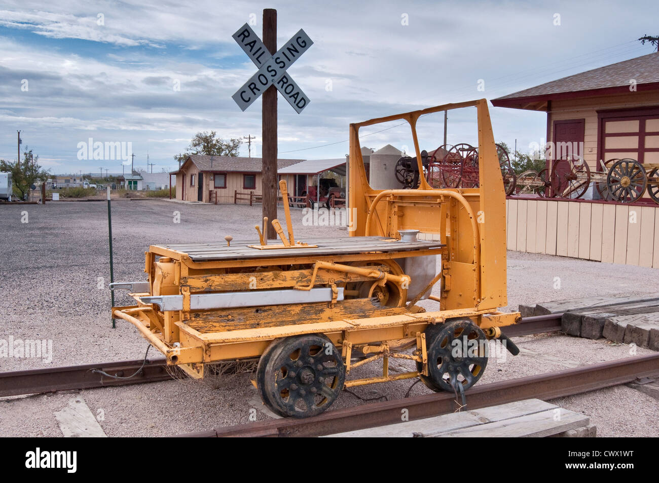 Early 20th century draisine at Columbus Historical Society Museum in Columbus, New Mexico, USA