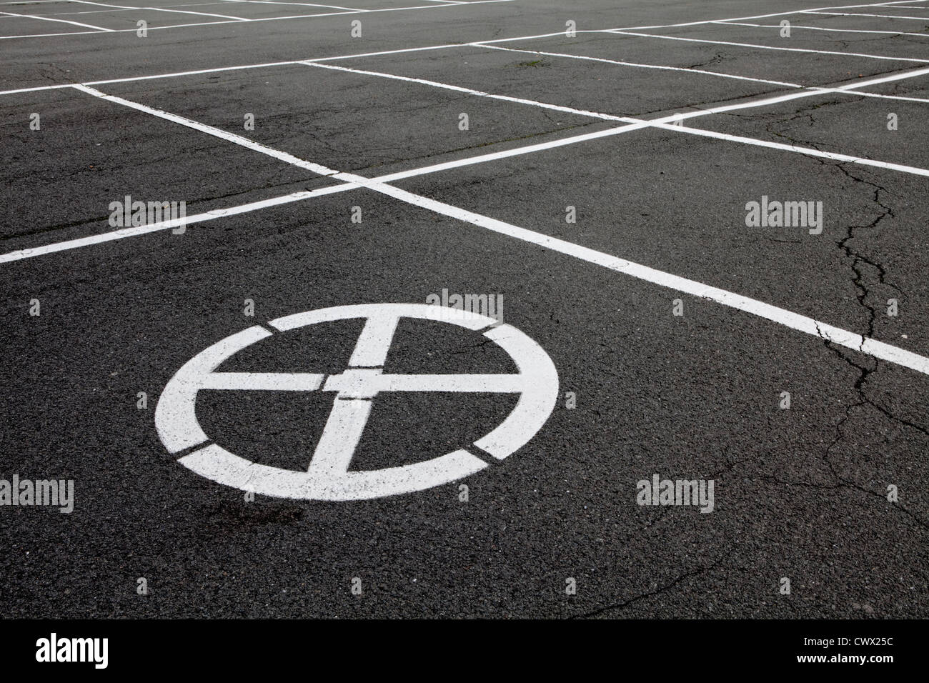 Free parking space with a no parking symbol, concept image, parking spaces, Germany, Europe Stock Photo