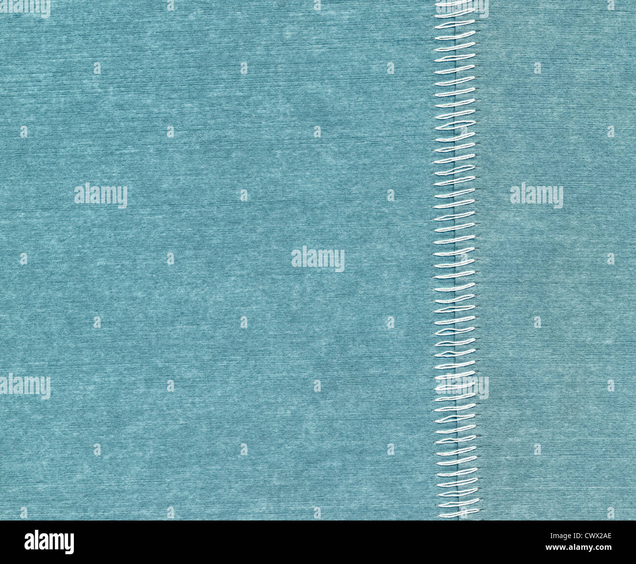 Blue fabric with a white seam Stock Photo