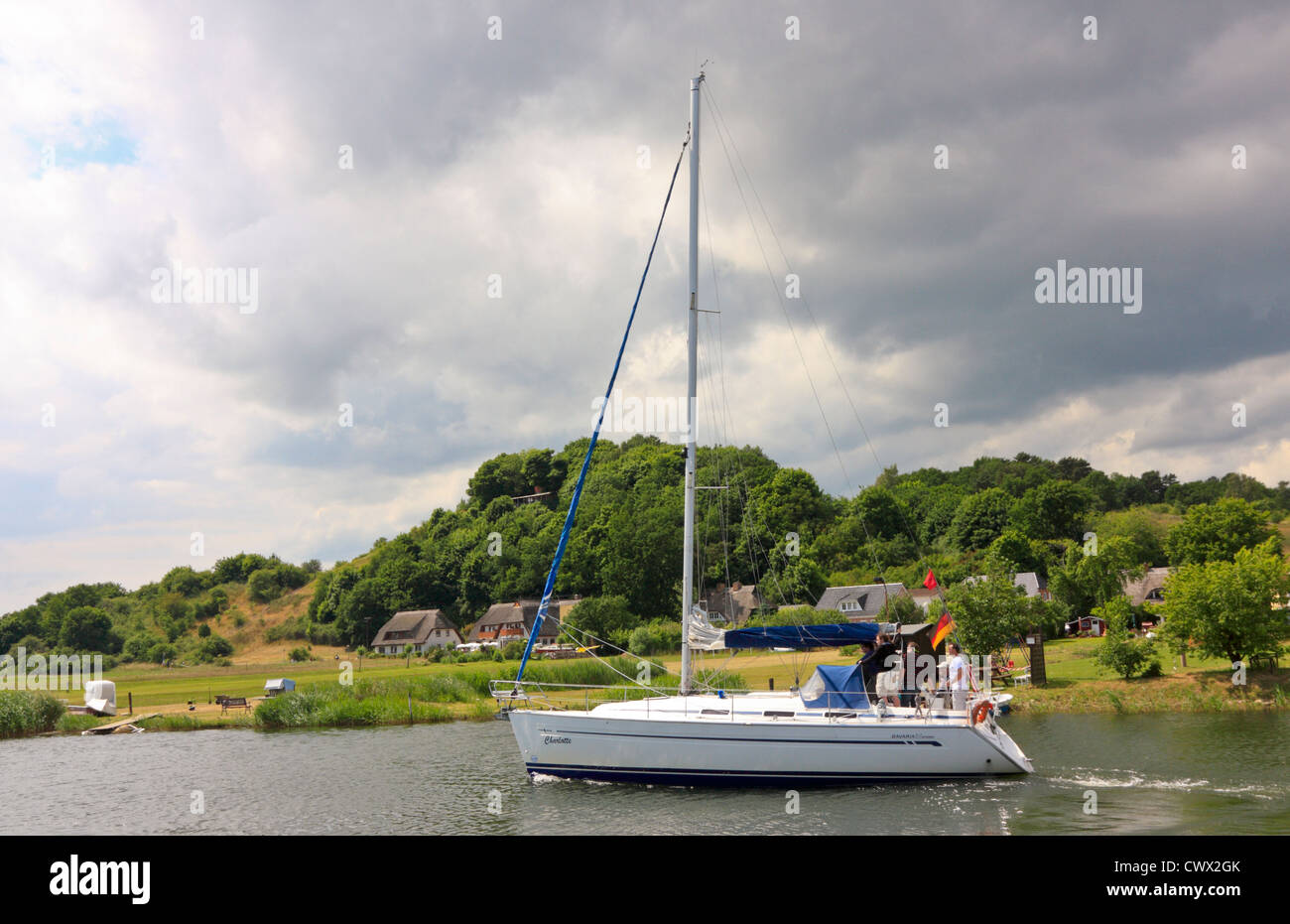 Sailing Boat Bavaria 36, Ruegen Island, Germany Stock Photo