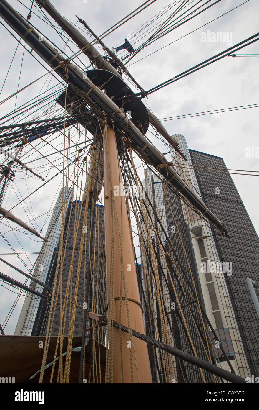 The Flagship Niagara, docked on the Detroit River Stock Photo Alamy