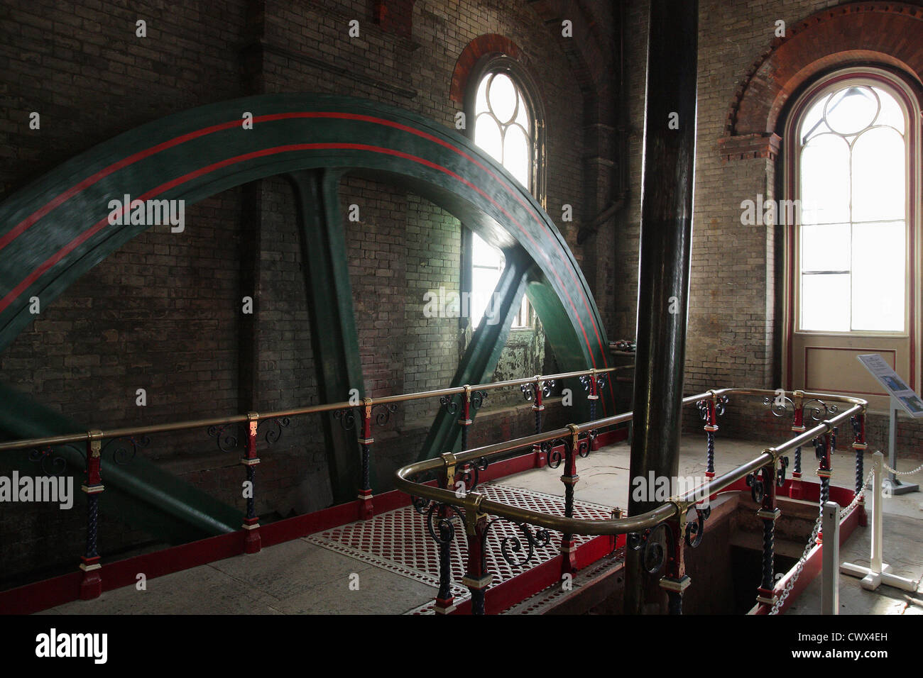 Interior of Crossness pumping station, built in Victorian times by Joseph Bazalgette as part of the Thames sewerage system. Stock Photo