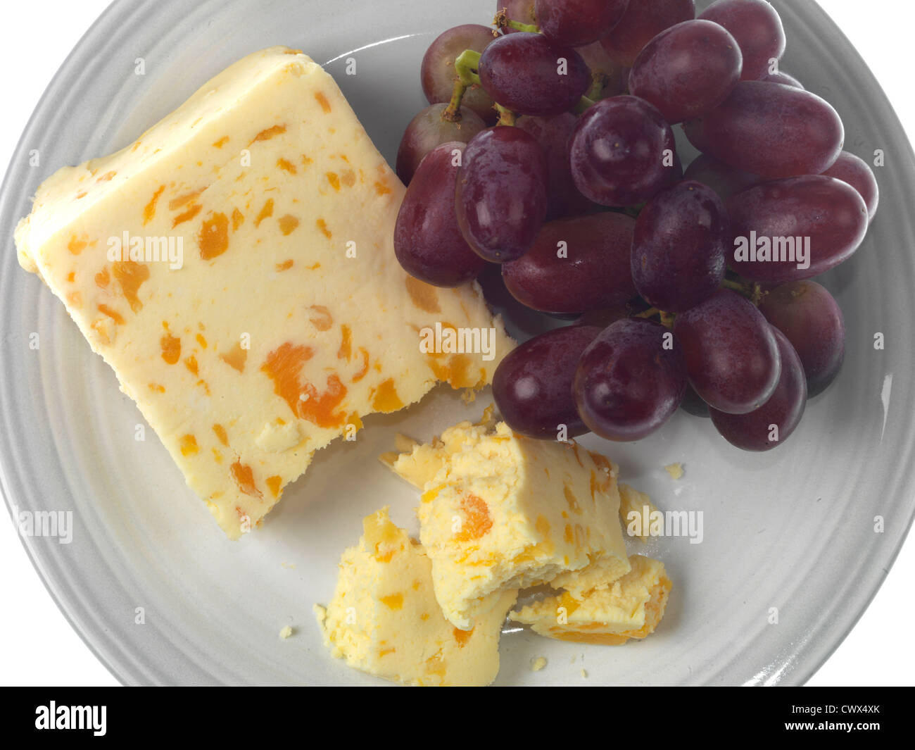 Red Grapes with Cheese Stock Photo Alamy