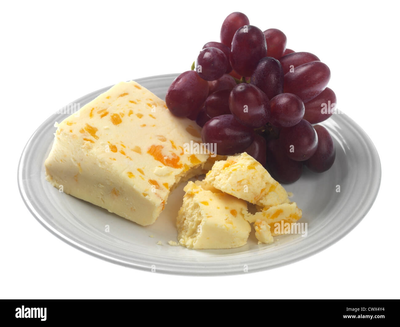 Red Grapes with Cheese Stock Photo Alamy