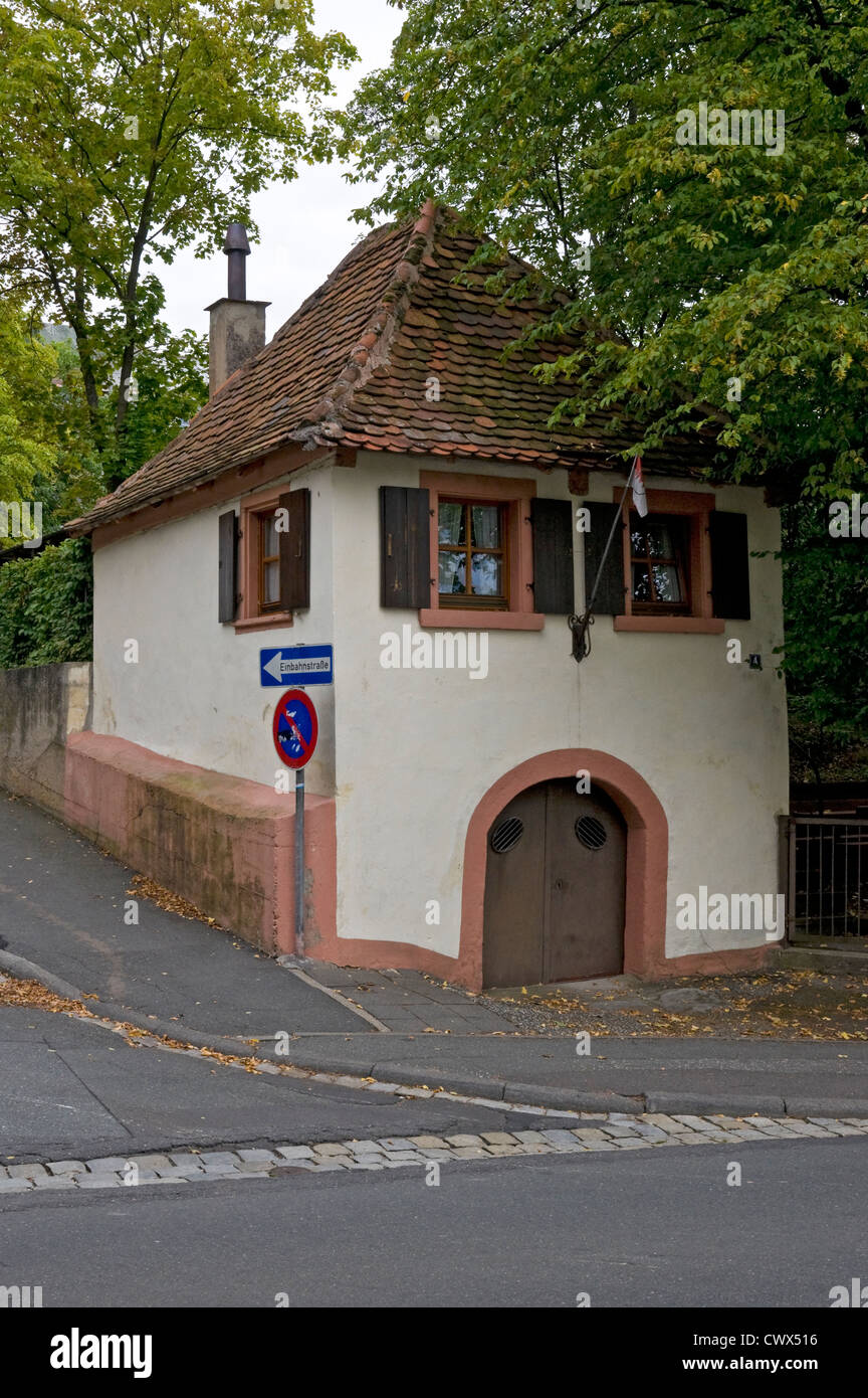 Beer cellar house on the Kellerberg in Höchstadt Aisch, Franconia, Bavaria, Germany. Stock Photo