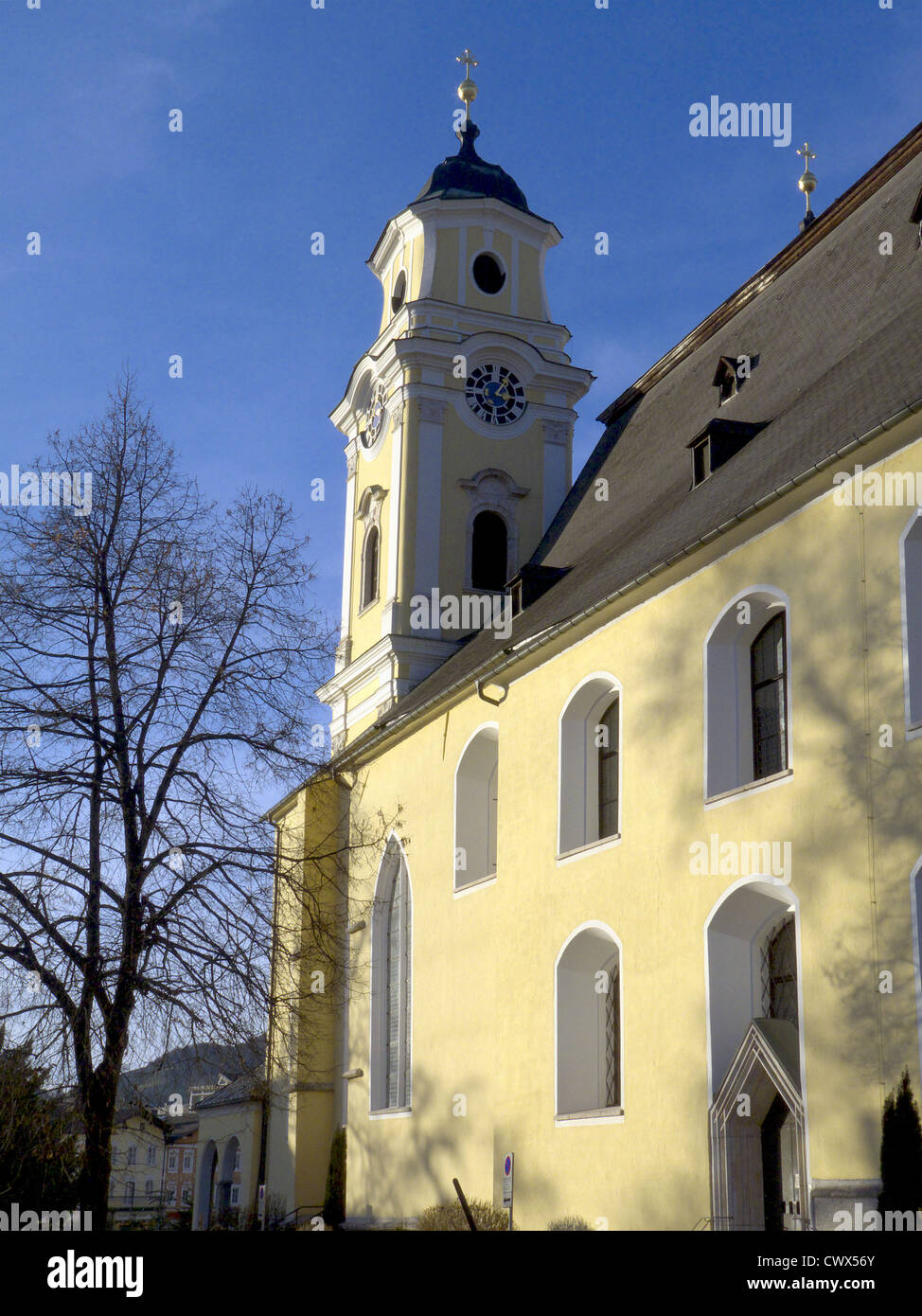 Stiftskirche Church at Mondsee, Salzkammergut, Austria Stock Photo