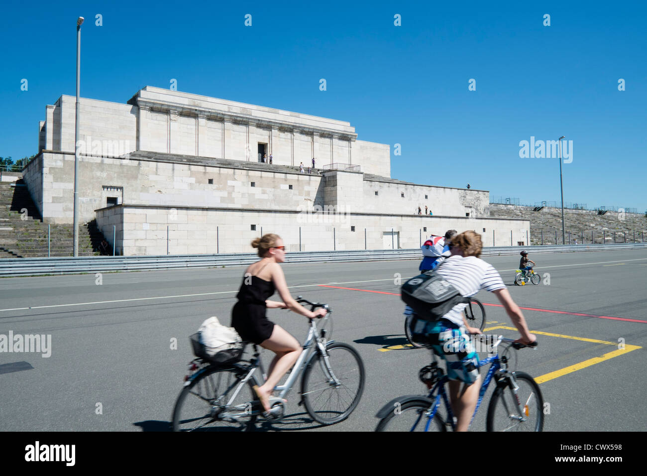 The former Nazi party rally grounds at Zeppelinfeld in Nuremberg in Bavaria Germany Stock Photo