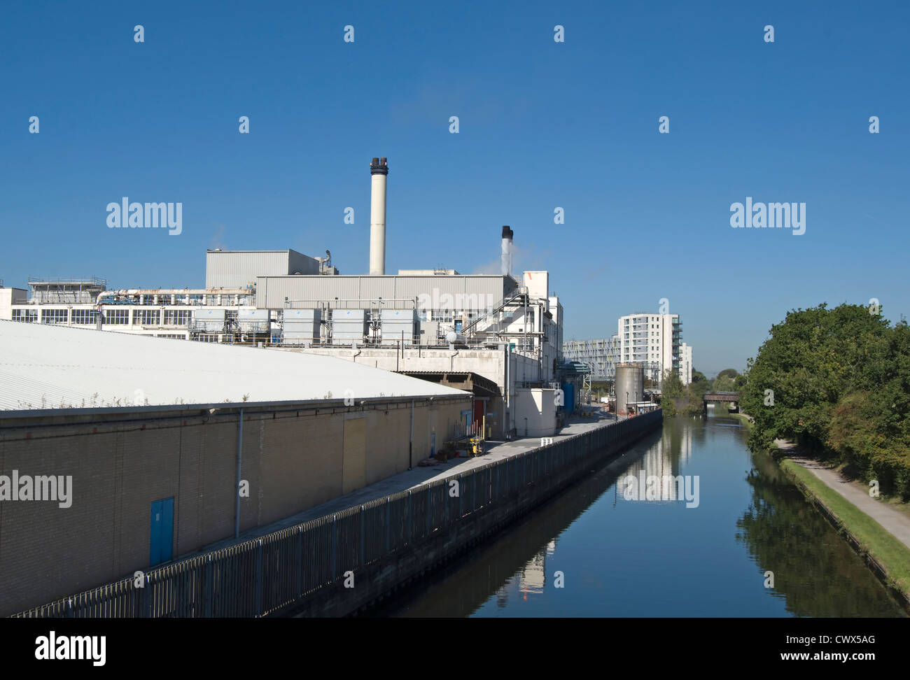 north side of the former nestle factory, hayes, middlesex, england, alongside the grand union canal Stock Photo