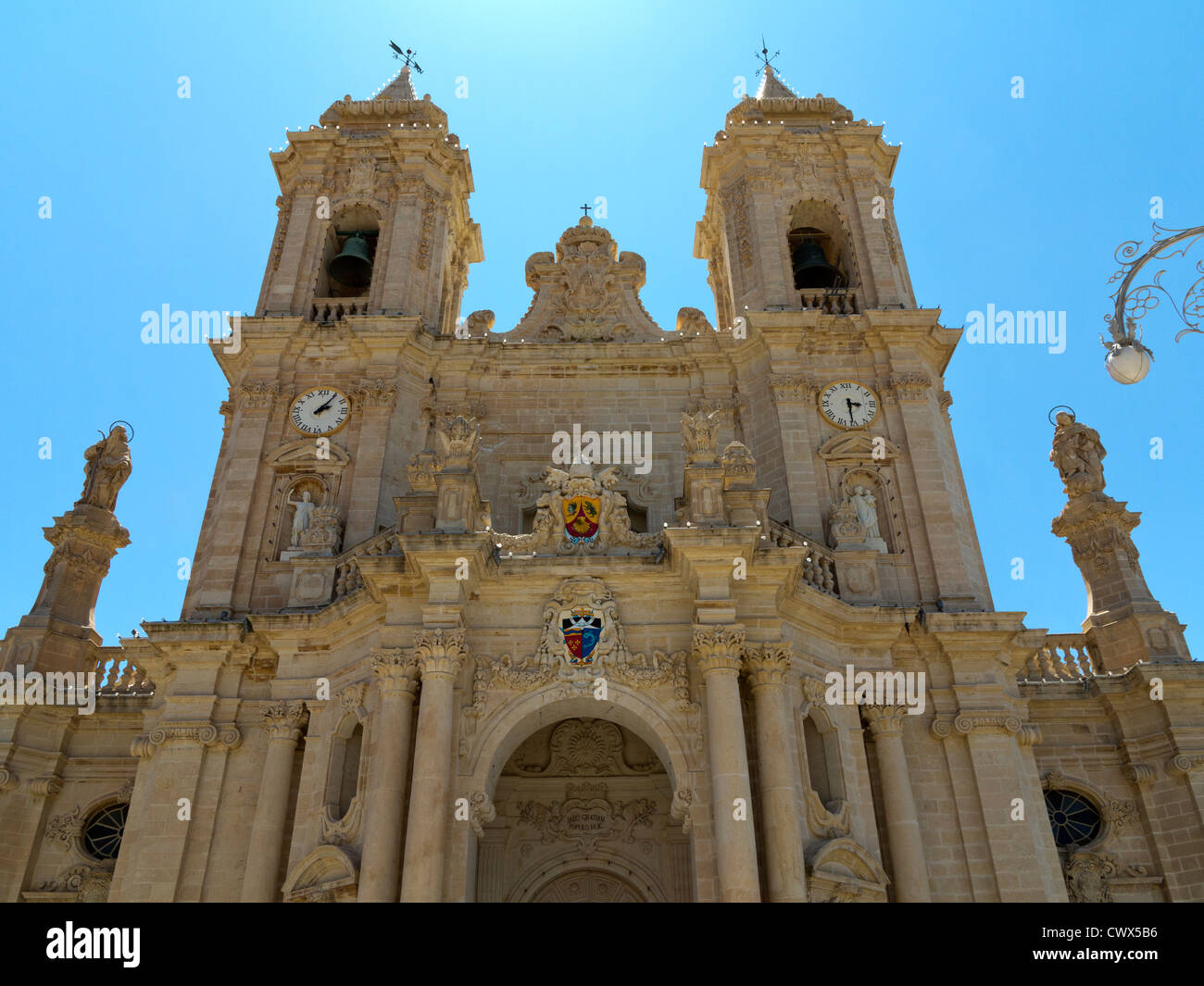 The parish church of Our Lady of Grace at Zabbar, Island of Malta, Mediterranean Sea. Stock Photo