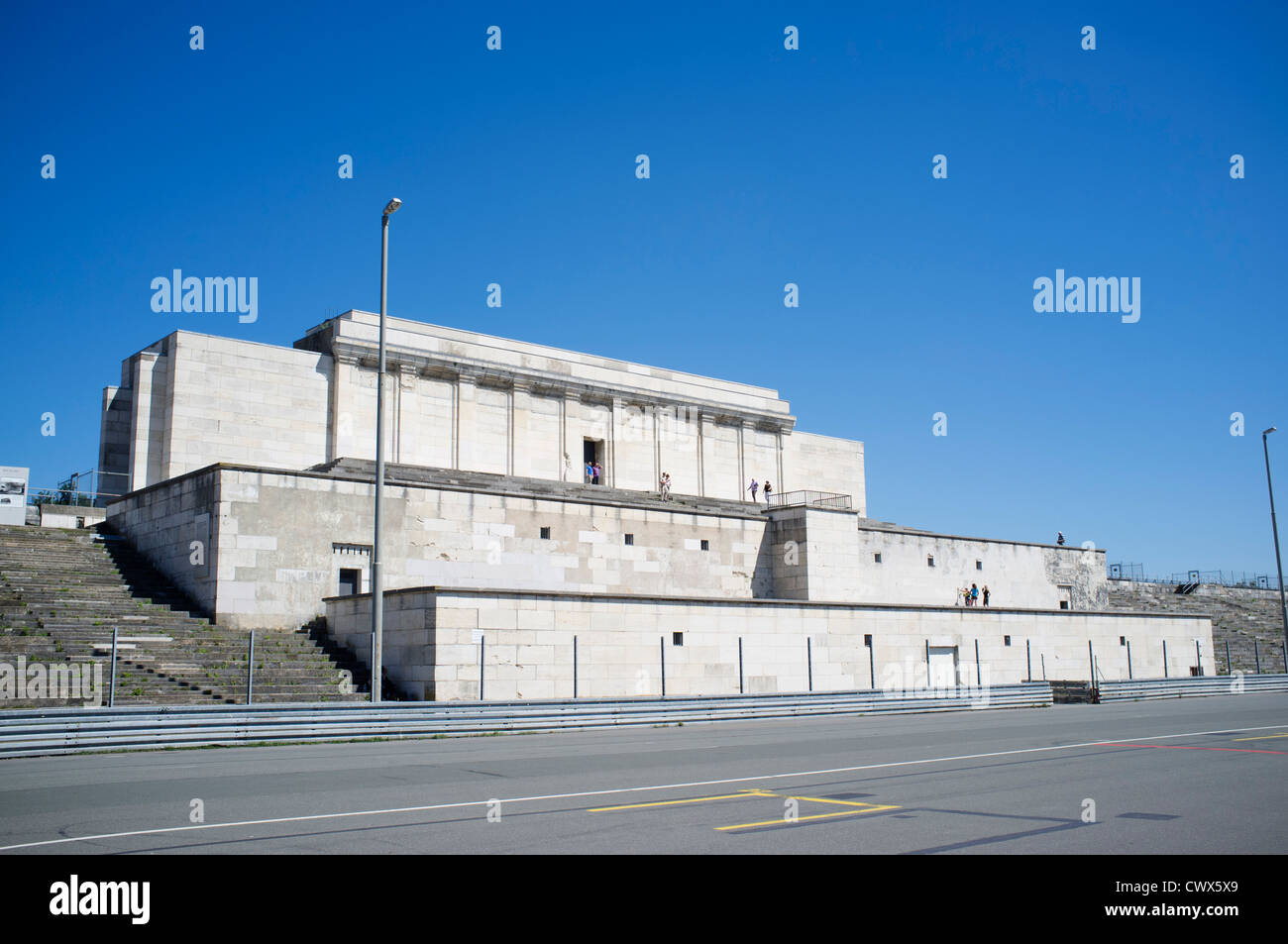 The former grandstand of Nazi party rally grounds at Zeppelinfeld in Nuremberg in Bavaria Germany Stock Photo