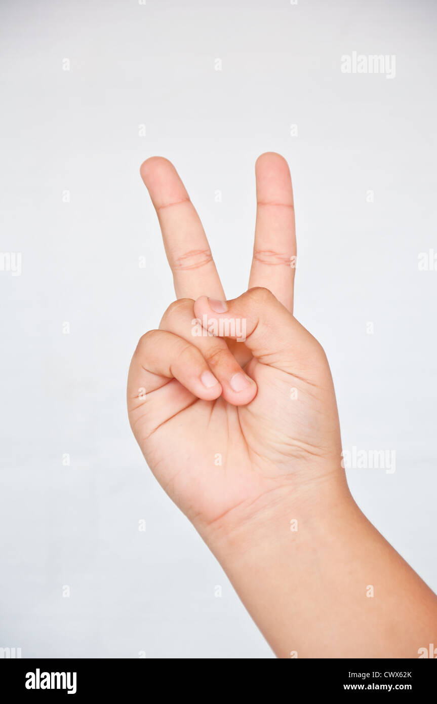 two finger from children Stock Photo - Alamy