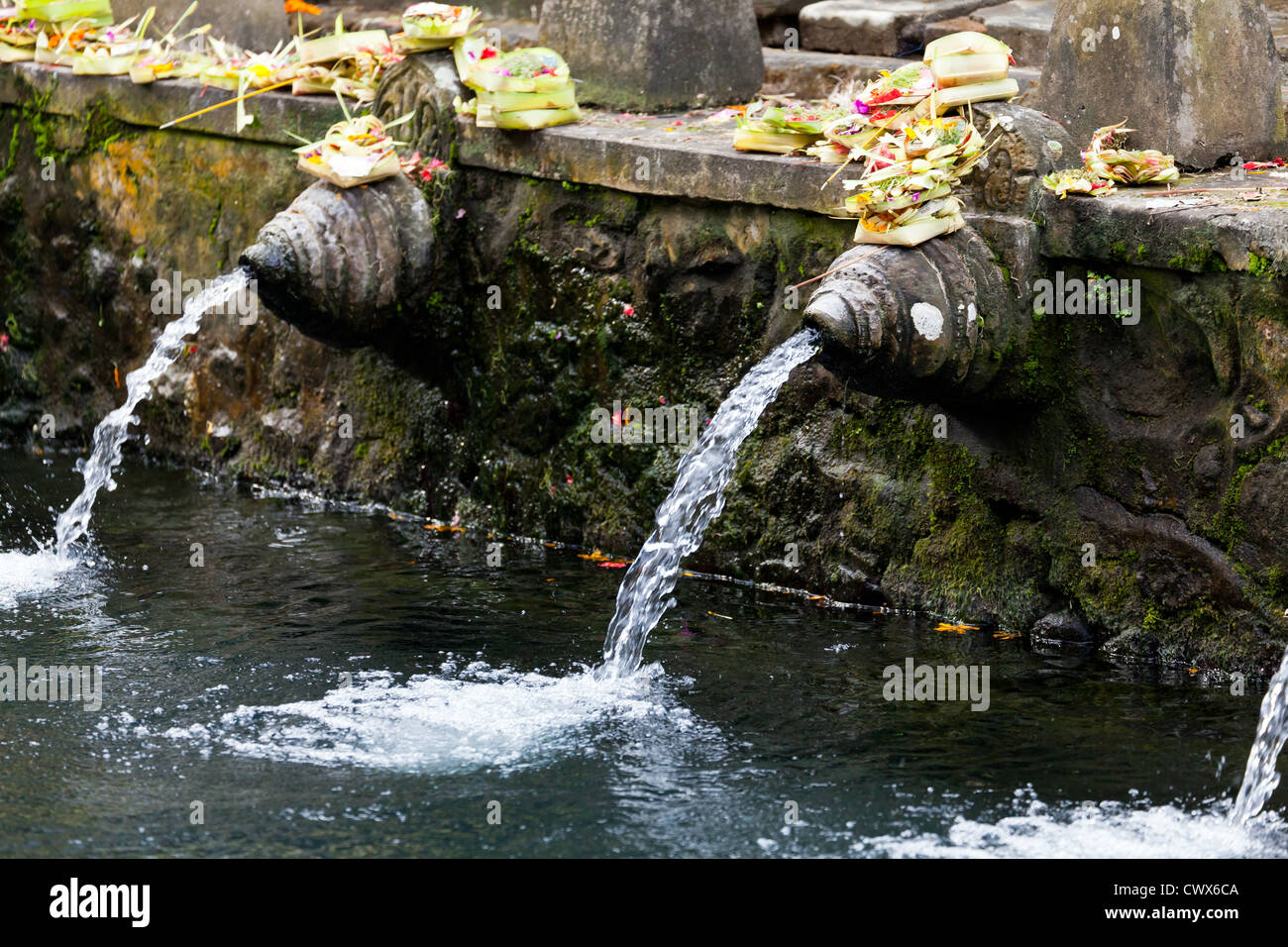 Waterspout in the Temple Tirtha Emphul on Bali Stock Photo
