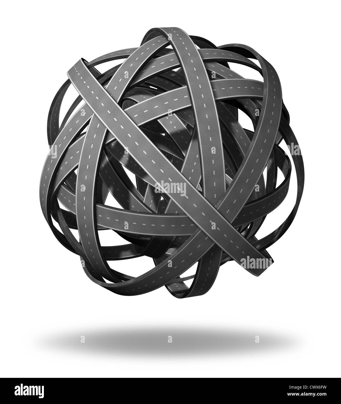 Confusion and lost direction going nowhere in business and life symbol