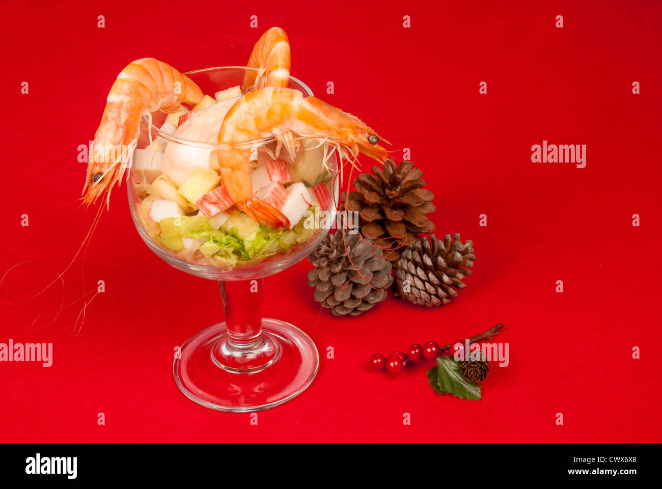 Christmas prawn cocktail, a traditional Spanish starter Stock Photo Alamy