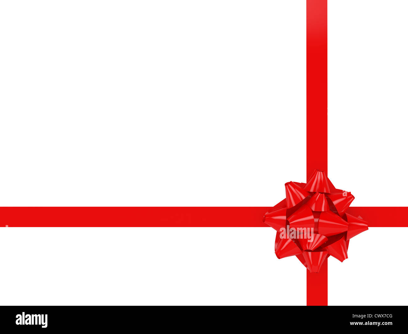 3d illustration of red ribbon and bow isolated on white background ...