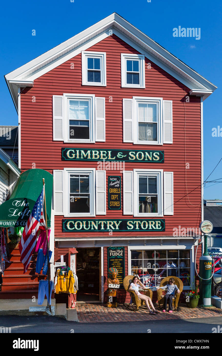 Traditional shop on Wharf Street in Boothbay Harbor, Lincoln County, Maine, USA Stock Photo