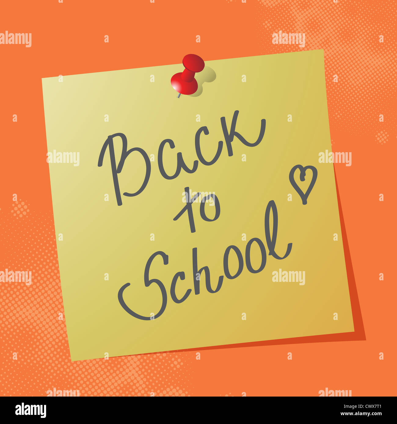 Back to School handwritten message on sticky paper Stock Photo