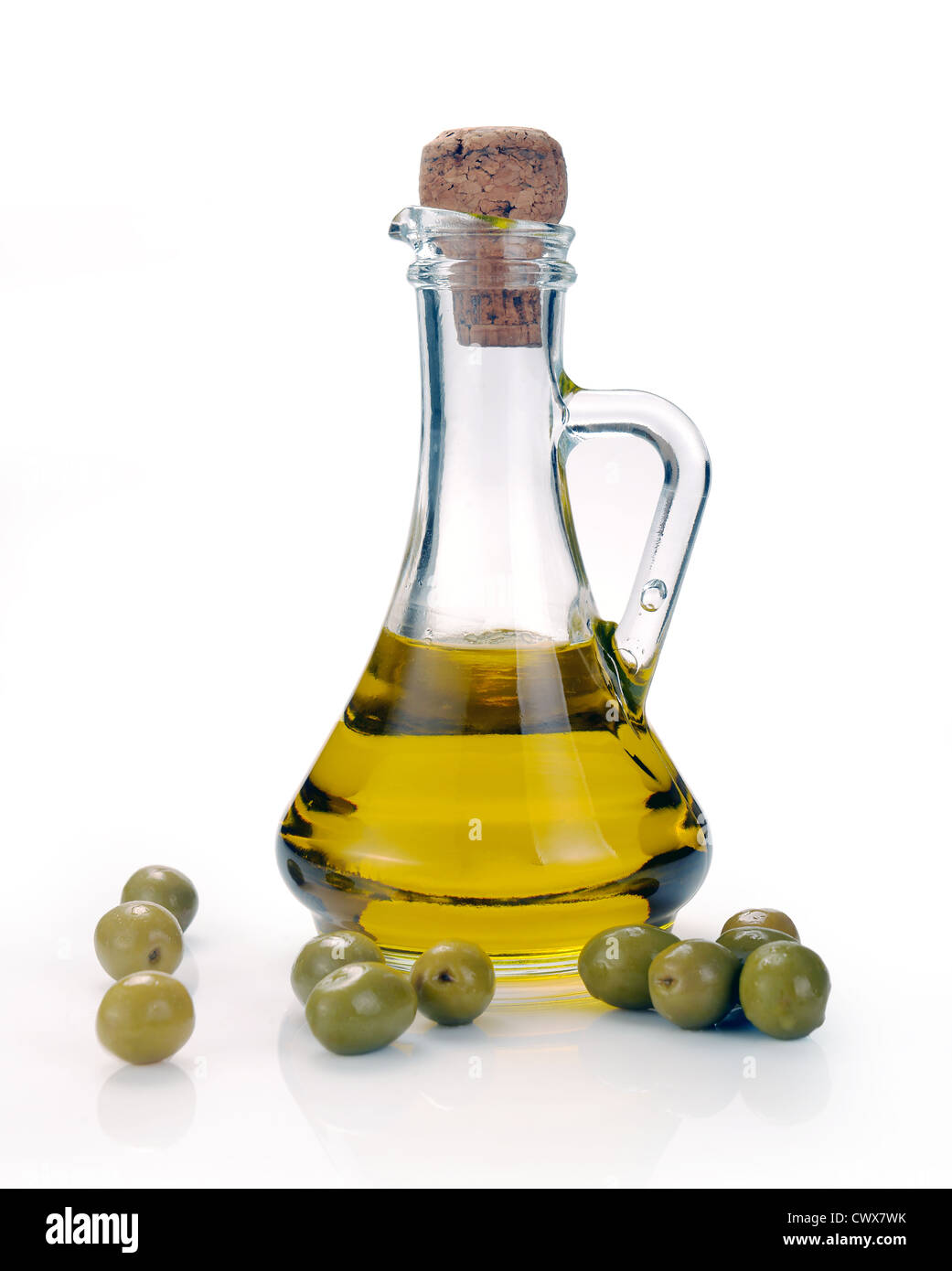 decanter with olive oil isolated on white background Stock Photo Alamy